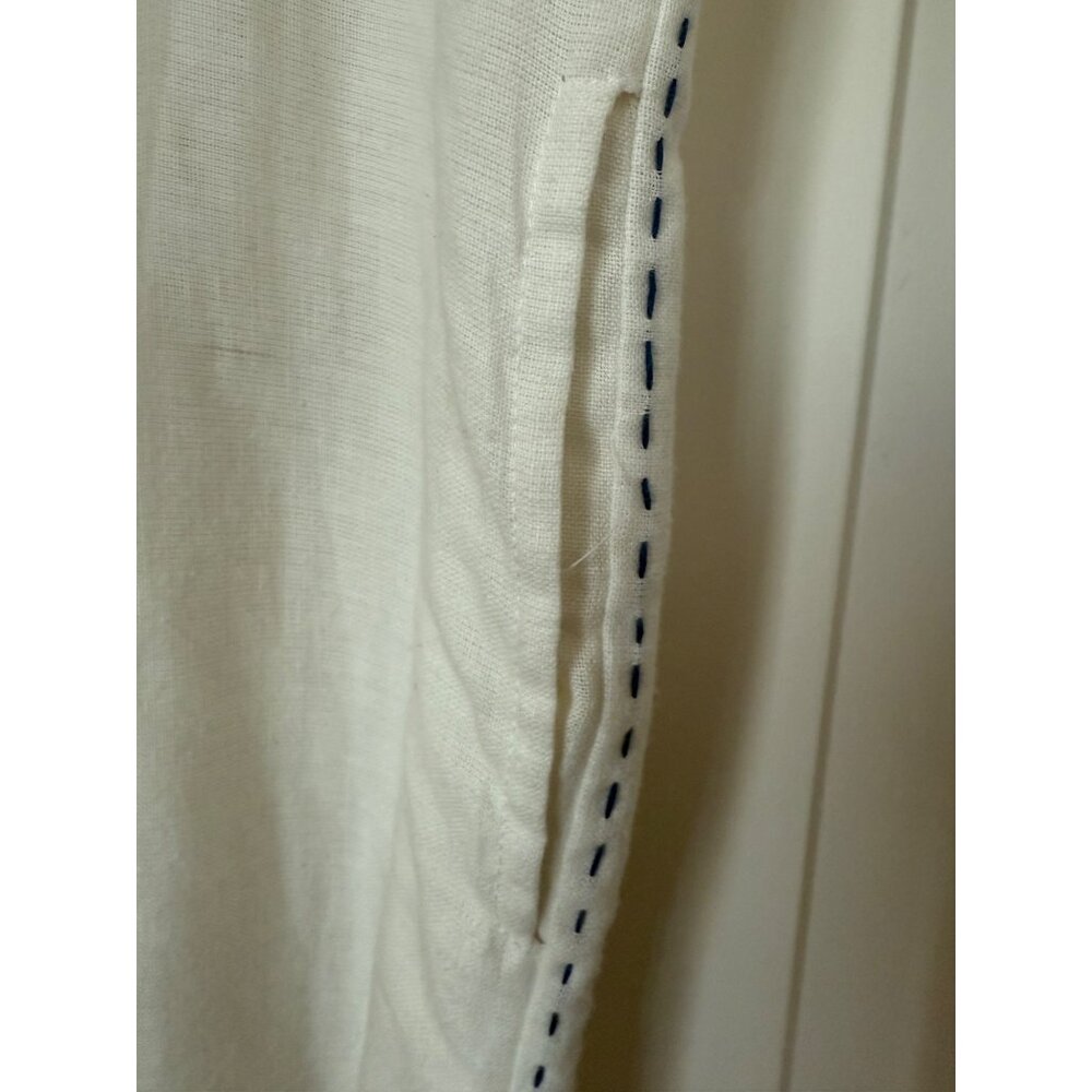 New KOPAL Anthropologie White Tunic Dress w/ Multicolor Stripes 3/4 Sleeves Sz S - Picture 4 of 10